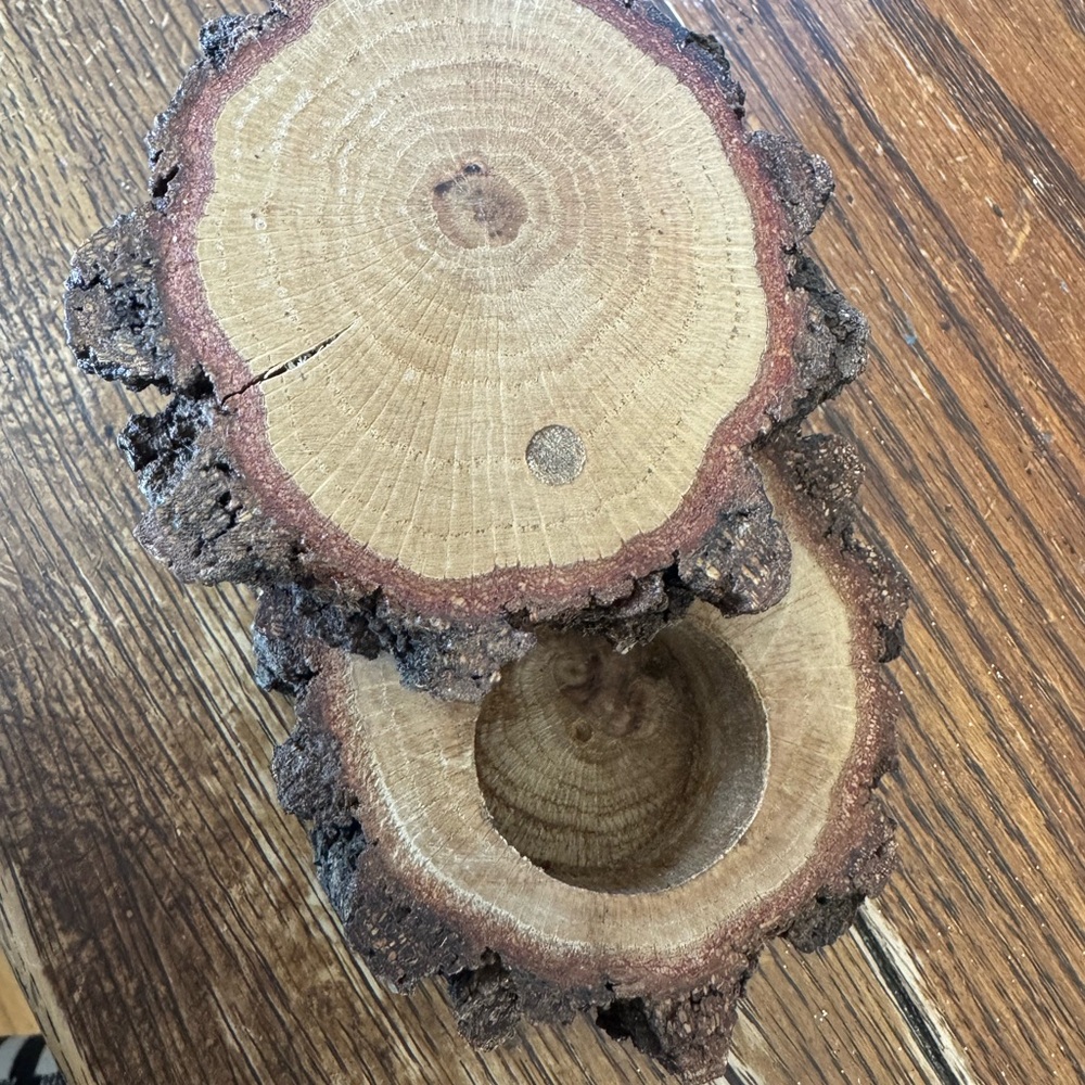 Rustic Wooden Tree Bark ring box / wedding ring box